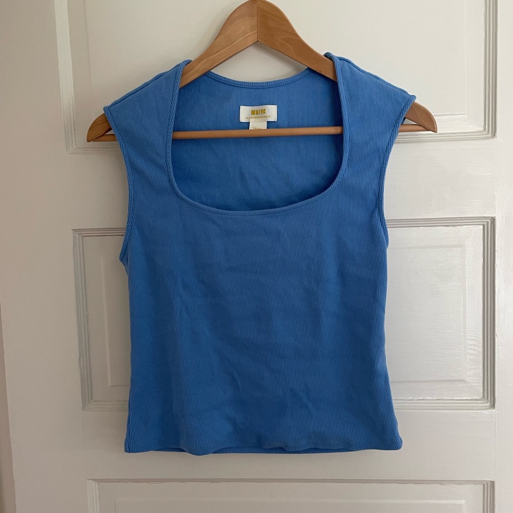Anthropologie Ribbed Cap Sleeve Shirt Size Small
